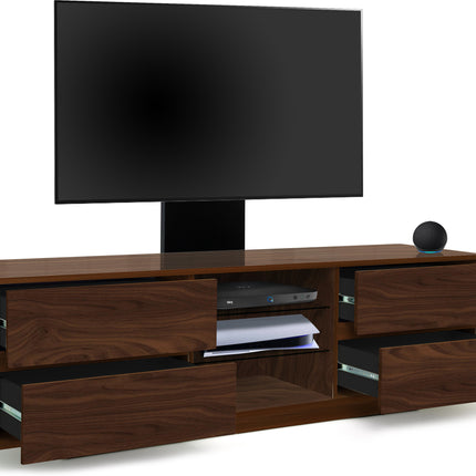 Centurion Supports Avitus Walnut with 4-Walnut Drawers and 3-Shelves up to 65" LED, LCD, Plasma TV Stand with Mounting Arm