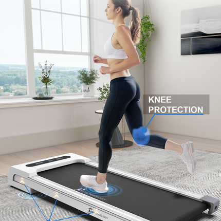 Strongology MOTIONIC WHITE Home and Office Ultra Quiet Adjustable Speed 1-8km/h Slimline 2.5HP Bluetooth Treadmill with LED Display - Grade A