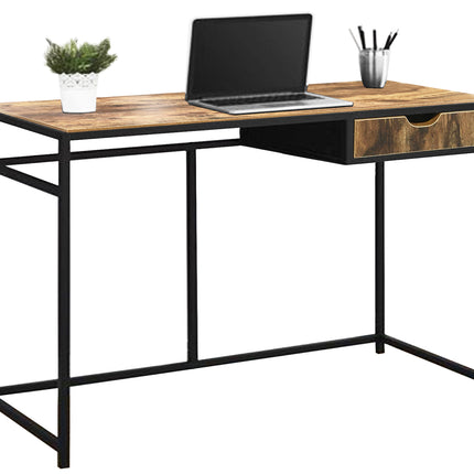 MDA Designs Ottawa Home Office Study Ergonomic Desk Table Workstation with Drawer Nutmeg Black