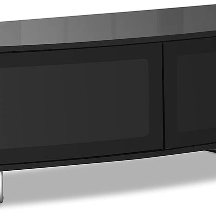 Centurion Supports Caru Gloss Black Beam-Thru Remote Friendly Super-Contemporary "D" Shape Design 32"-65" LED/OLED/LCD TV Cabinet - Grade A