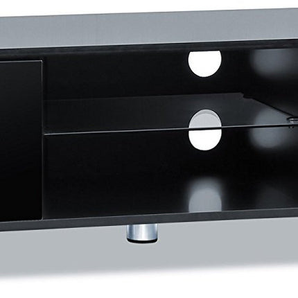 Centurion Supports CAPRI Gloss Black with Black Sides Beam-Thru Remote Friendly 32"-65" Flat Screen TV Cabinet