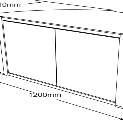 MDA Designs Sirius 1200 Remote Friendly Beam Thru Door Gloss Black with White Front Profiles up to 55" LCD/Plasma/LED Cabinet TV Stand