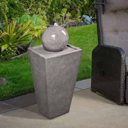 MDA Designs Osiris Sphere and Column Water Feature with LED Lighting