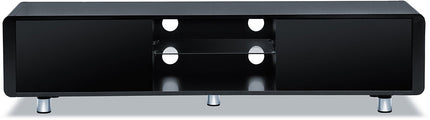 Centurion Supports CAPRI Gloss Black with Black Sides Beam-Thru Remote Friendly 32"-65" Flat Screen TV Cabinet