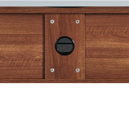 Centurion Supports ADONIS Walnut with Black Contrast Beam-Thru Remote Friendly Door 26"-55” Flat Screen TV Cabinet