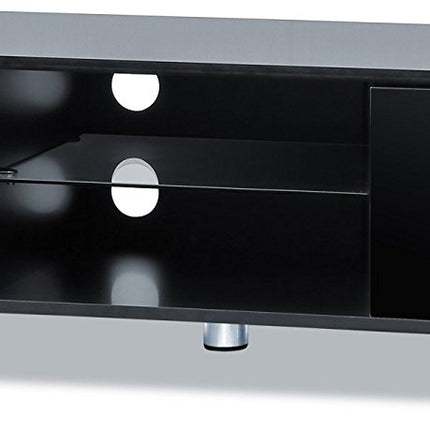 Centurion Supports CAPRI Gloss Black with Black Sides Beam-Thru Remote Friendly 32"-65" Flat Screen TV Cabinet