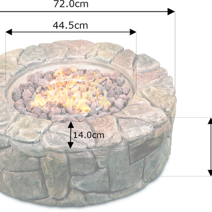 Centurion Supports Fireology KALUYA Grey Lavish Garden and Patio Gas Fire Pit with Eco-Stone Finish -  Fully Assembled - Grade A