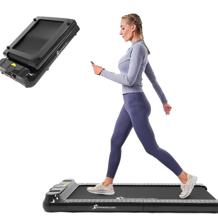 Strongology Home & Office Ultra Quiet Adjustable Speed COMPATTO Foldable Treadmill with LED Display-Fully Assembled