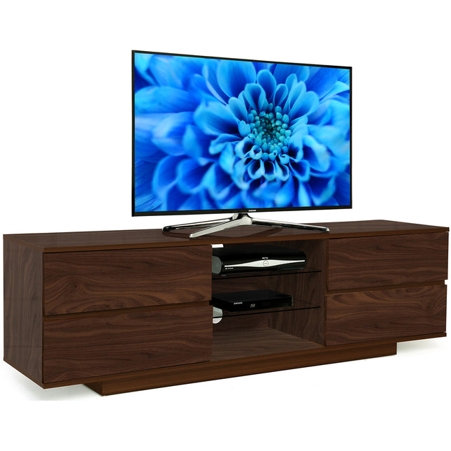 Centurion Supports AVITUS Walnut with 4-Walnut Drawers for 32"-65" LED/OLED/LCD TV Cabinet - FULLY ASSEMBLED