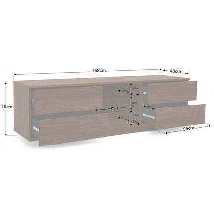 Centurion Supports AVITUS ULTRA Remote Friendly Beam-Thru Premium Walnut 32"-65" Flat Screen TV Cabinet