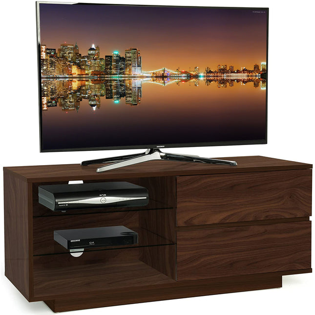 Centurion Supports GALLUS Walnut with 2-Walnut Drawers for 32"-55" LED/OLED/LCD TV Cabinet - FULLY ASSEMBLED