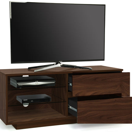 Centurion Supports Gallus Premium Walnut with 2-Walnut Drawers and 3-Shelves 32"-55" LED/OLED/LCD TV Cabinet