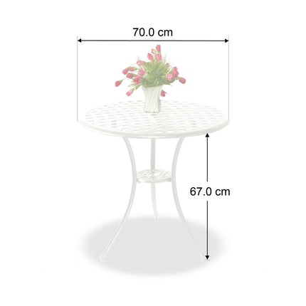 Centurion Supports OSHOWA Garden and Patio White Cast Aluminium Bistro Table