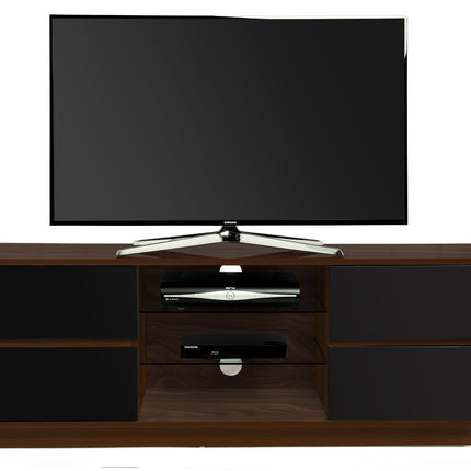 Centurion Supports Avitus Premium Walnut with 4-Black Drawers and 3-Shelves 32"-65" LED/OLED/LCD TV Cabinet