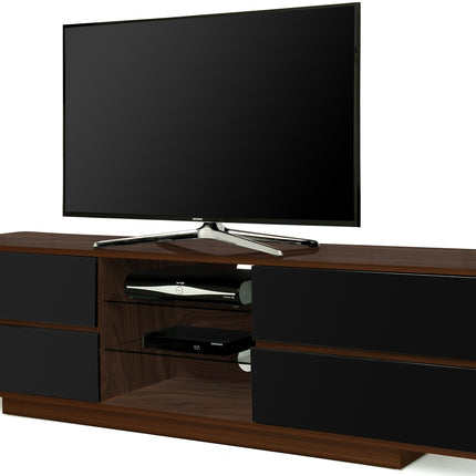 Centurion Supports Avitus Premium Walnut with 4-Black Drawers and 3-Shelves 32"-65" LED/OLED/LCD TV Cabinet