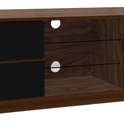 Centurion Supports Avitus Premium Walnut with 4-Black Drawers and 3-Shelves 32"-65" LED/OLED/LCD TV Cabinet