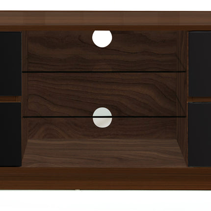 Centurion Supports Avitus Premium Walnut with 4-Black Drawers and 3-Shelves 32"-65" LED/OLED/LCD TV Cabinet