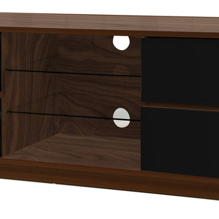 Centurion Supports Avitus Premium Walnut with 4-Black Drawers and 3-Shelves 32"-65" LED/OLED/LCD TV Cabinet