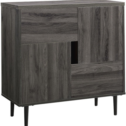 Centurion Supports ETERNUS Slate Grey 4-Interior Quadrants Modern Storage Luxury Cabinet