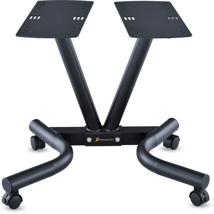 Strongology Tundra25 Adjustable Dumbbell Pair with Free Durable Steel Adjustable Tundra25 Dumbbell Floor Stand