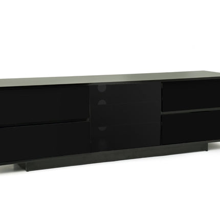 Centurion Supports AVITUS ULTRA Remote Friendly BeamThru Gloss Black with 4-Black Drawers 32"-65" Flat Screen TV Cabinet