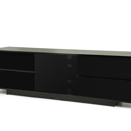 Centurion Supports AVITUS ULTRA Remote Friendly BeamThru Gloss Black with 4-Black Drawers 32"-65" Flat Screen TV Cabinet