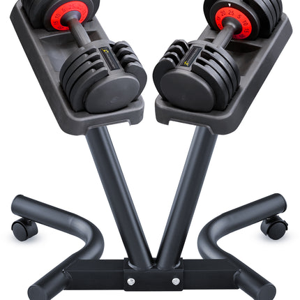 Strongology Tundra25 Adjustable Dumbbell Pair with Free Durable Steel Adjustable Tundra25 Dumbbell Floor Stand