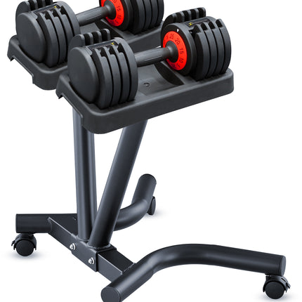 Strongology Tundra25 Adjustable Dumbbell Pair with Free Durable Steel Adjustable Tundra25 Dumbbell Floor Stand