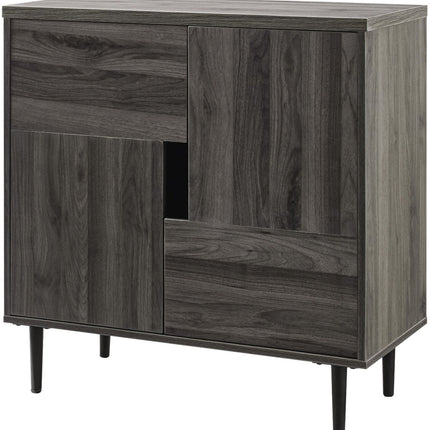 Centurion Supports ETERNUS Slate Grey 4-Interior Quadrants Modern Storage Luxury Cabinet