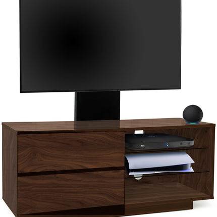 Centurion Supports Gallus Walnut with 2-Walnut Drawers and 3-Shelf 32"-55" LED/LCD/Plasma Cabinet TV Stand with Mounting Arm