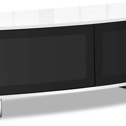 Centurion Supports Caru Gloss Black and Gloss White Beam-Thru Remote Friendly Super-Contemporary "D" Shape Design 32"-65" LED/OLED/LCD TV Cabinet